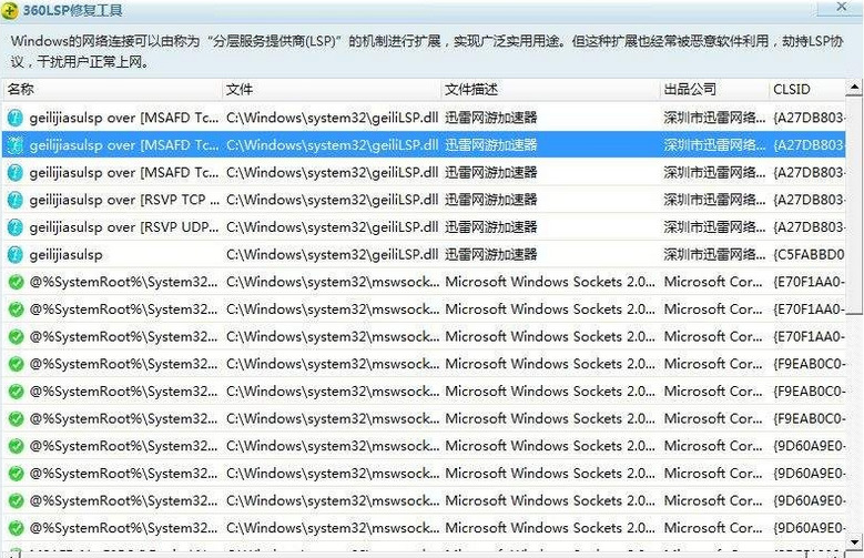 360LSP修复工具绿色