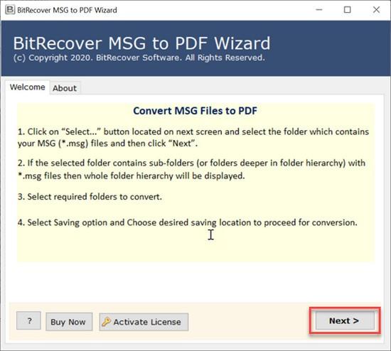 BitRecover MSG to PDF Wizard官方版