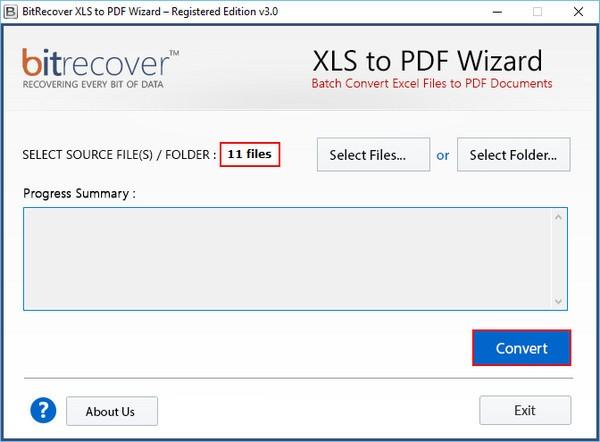 BitRecover XLS to PDF Wizard