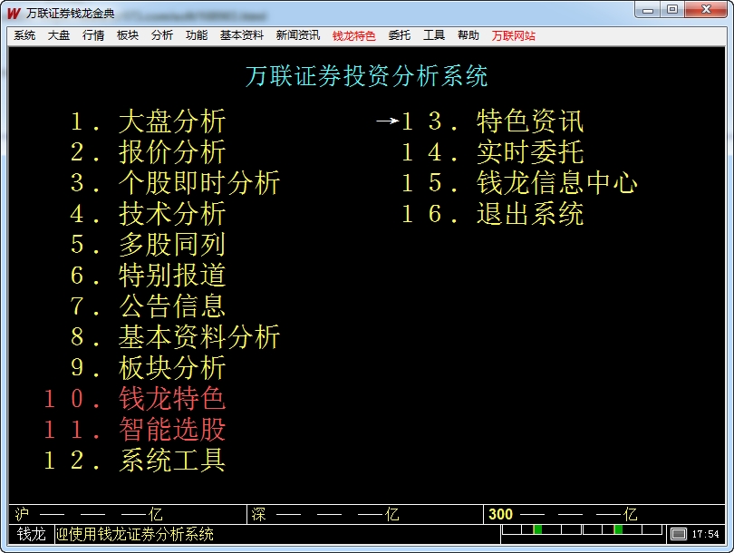 万联证券钱龙金典版