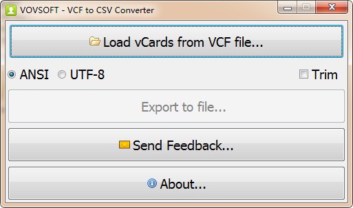 VovSoft VCF to CSV Converter