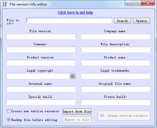 File version info editor