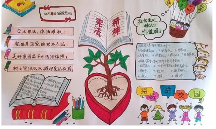 宪法小卫士手抄报