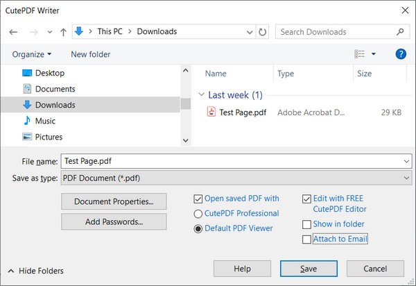 CutePDF Writer
