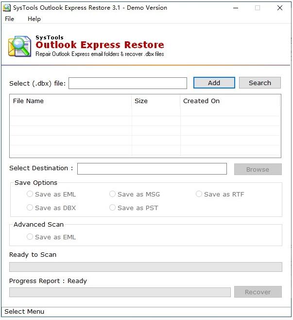 SysTools Outlook Express Restore
