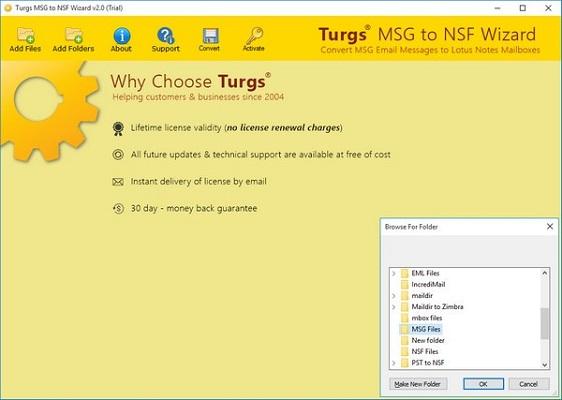 Turgs MSG to NSF Wizard