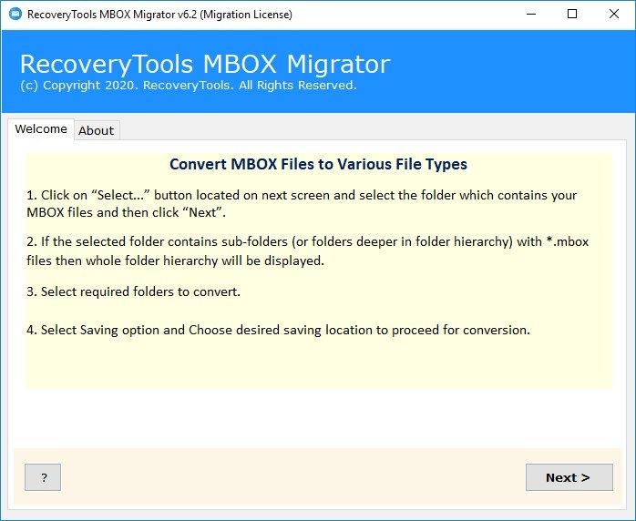 RecoveryTools MBOX Migrator