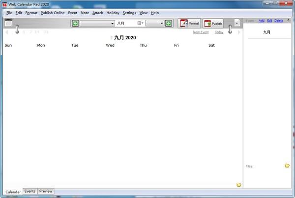 Web Calendar Pad