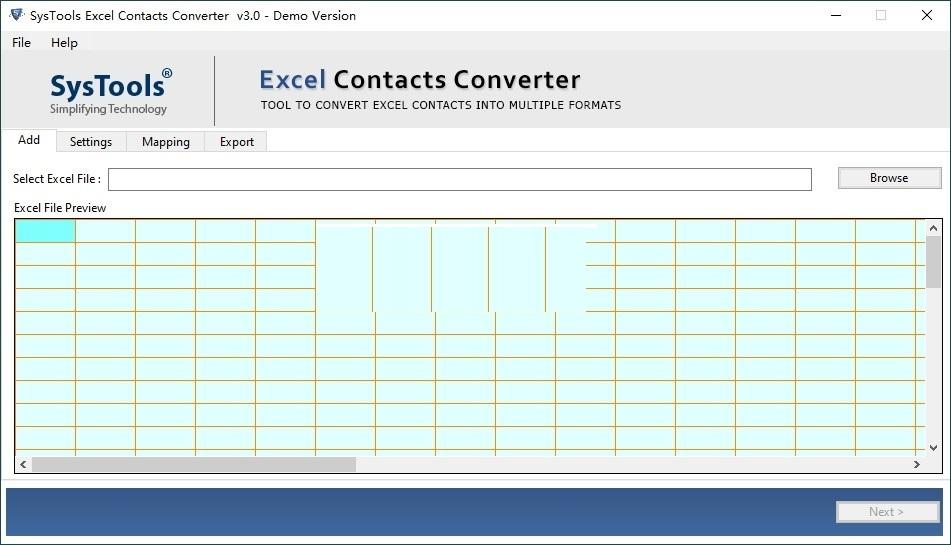 SysTools Excel Contacts Converter