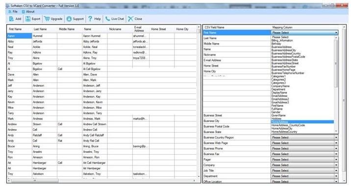Softaken CSV to VCard Converter