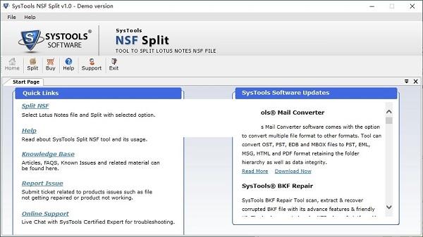 SysTools NSF Split