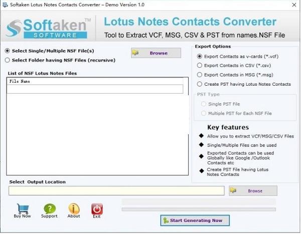 Softaken Lotus Notes Contacts Converter