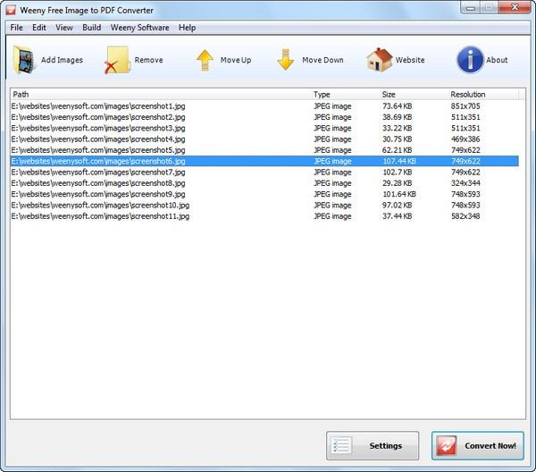 Weeny Free Image to PDF Converter
