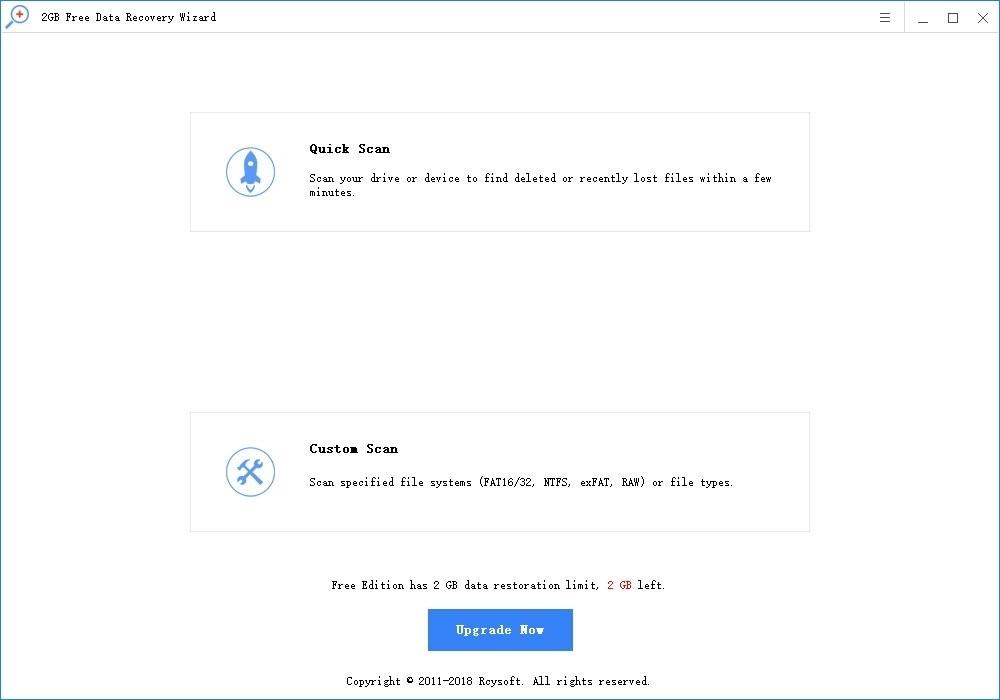 2GB Free Data Recovery Wizard