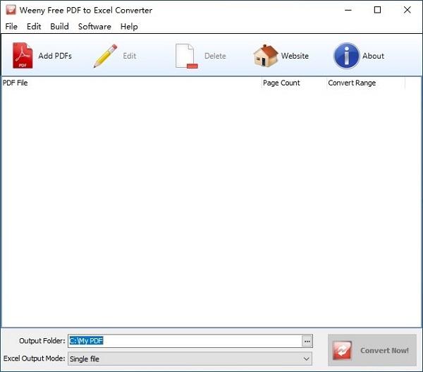 Weeny Free PDF to Excel Converter