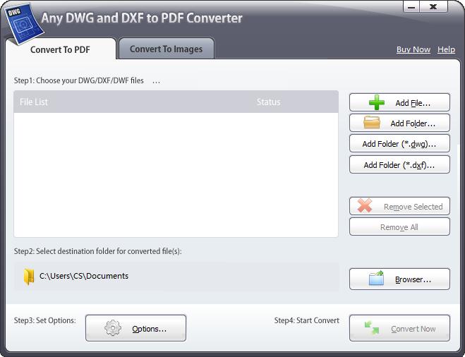 Any DWG and DXF to PDF Converter