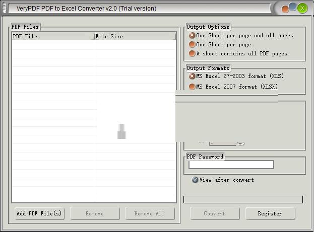 VeryPDF PDF to Excel Converter