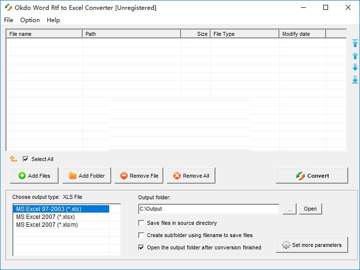 Okdo Word Rtf to Excel Converter
