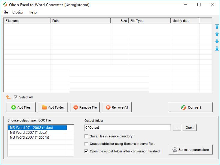 Okdo Excel to Word Converter